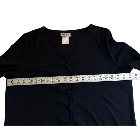 Vtg Kathy Lee Collection Womens Large Black Long Sleeve Button-Up Cardigan - Picture 6 of 7